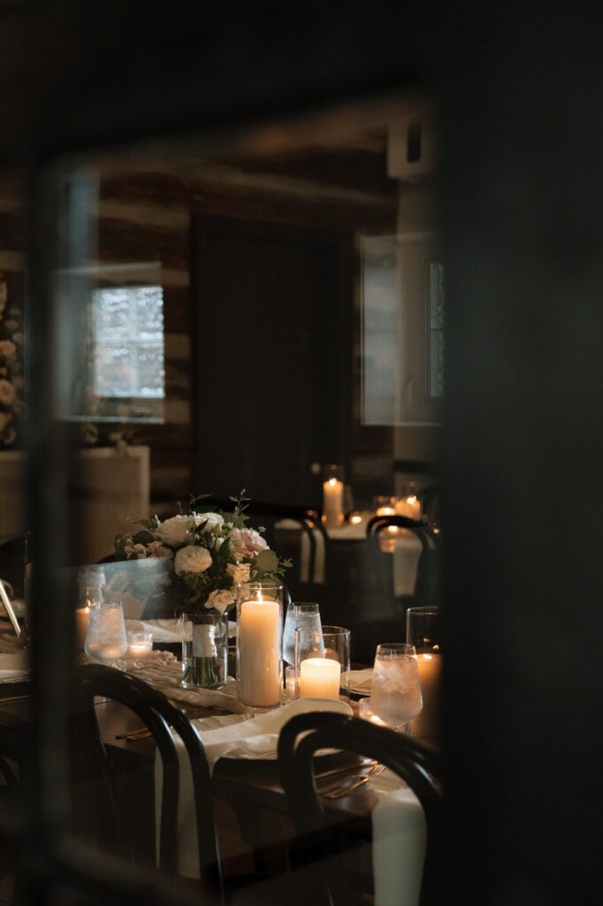 wedding reception details inside the estelle