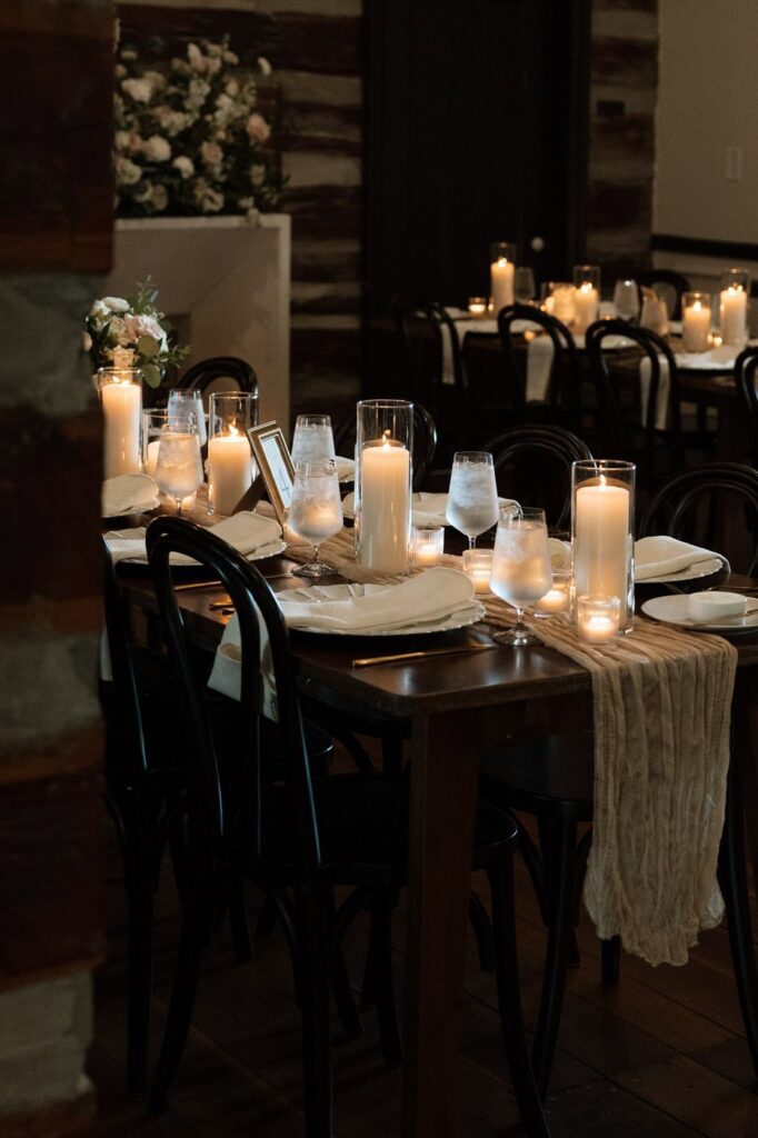 moody candlelit reception space in nashville