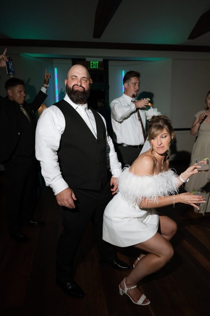 bride and groom being candid on the reception dance floor at the estelle in nashville tennessee