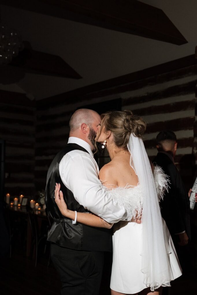 sweet moment between bride and groom at estelle nashville wedding reception