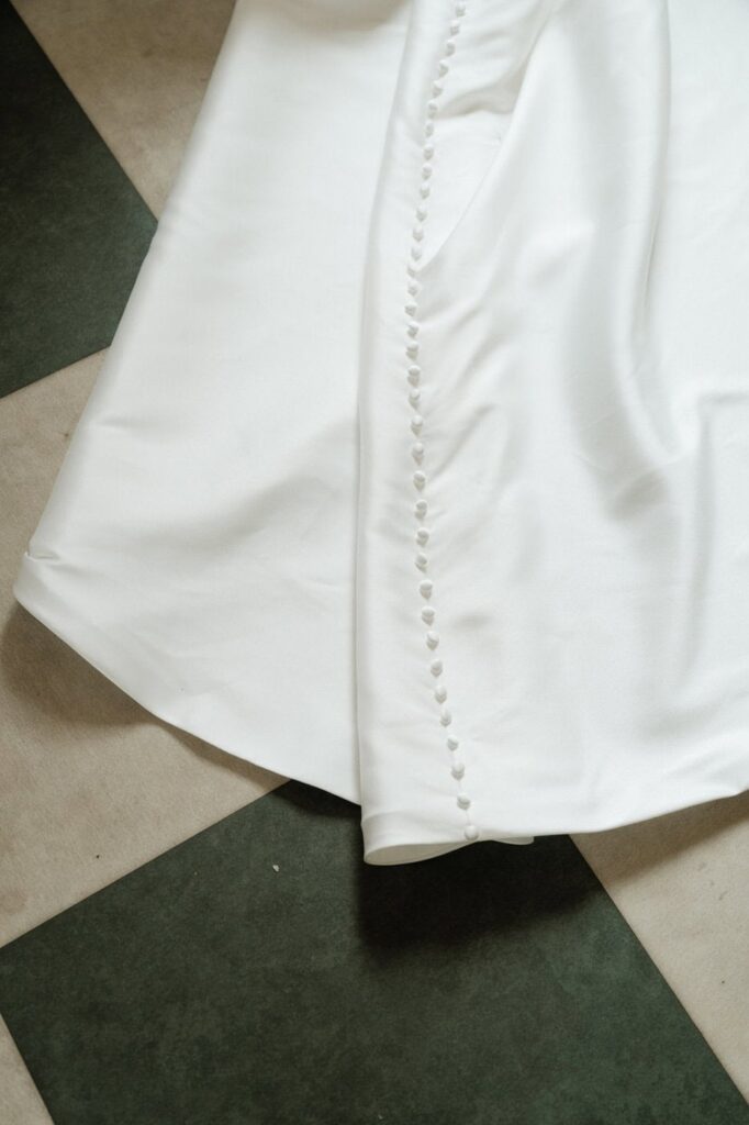 detail photo of the bridal gown