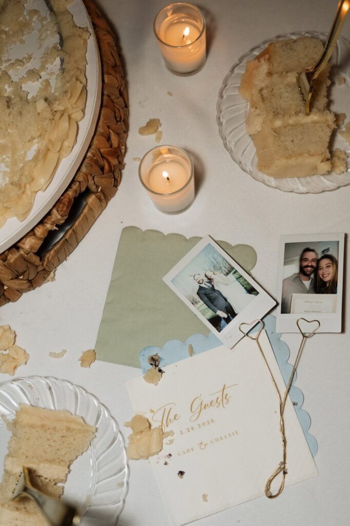 spring wedding late night flat lay at the monroe on 415th