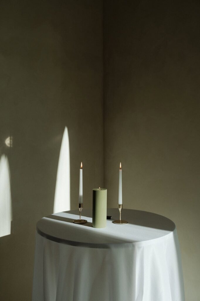 candles after the ceremony at nashville wedding in spring