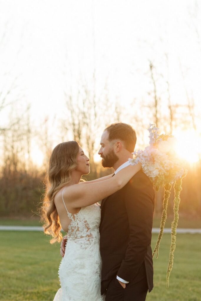 sunset photos on wedding day in nashville