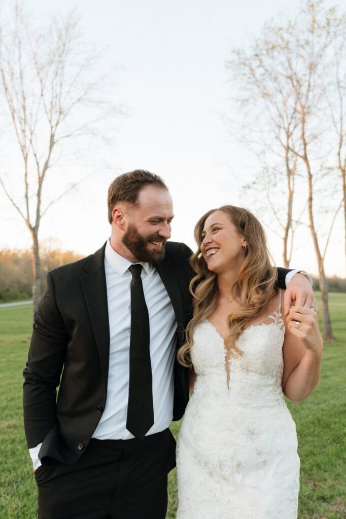 couple looking at each other on their wedding day in nashville
