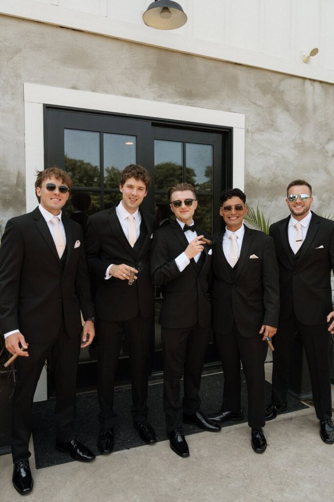groomsmen at summer wedding in nashville tennessee