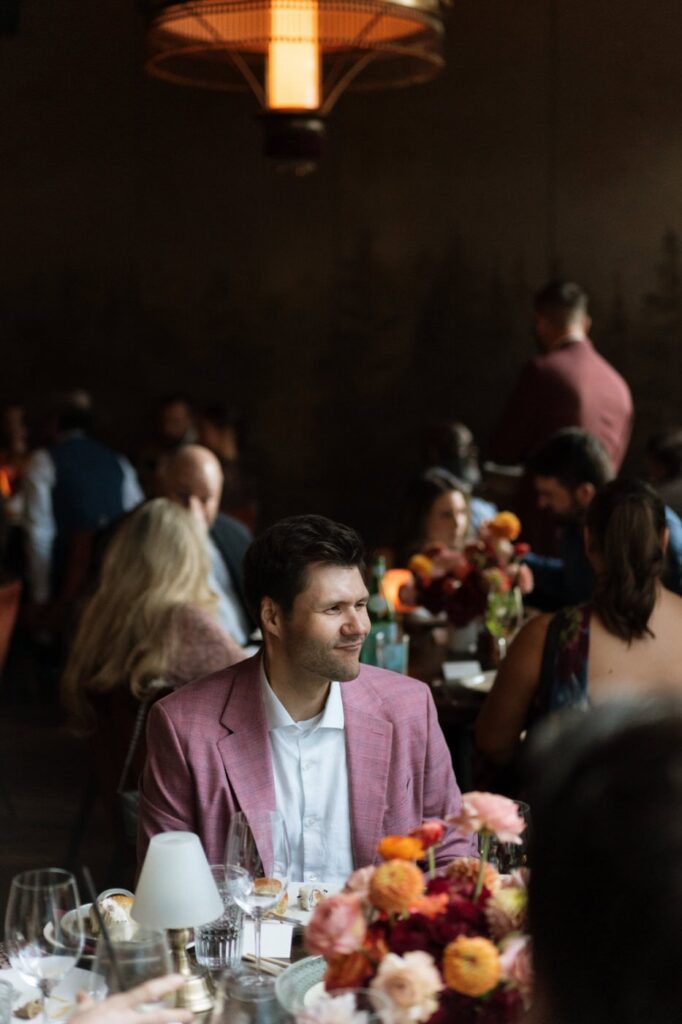 reception guests at dinner at the twelve thirty club in nashville
