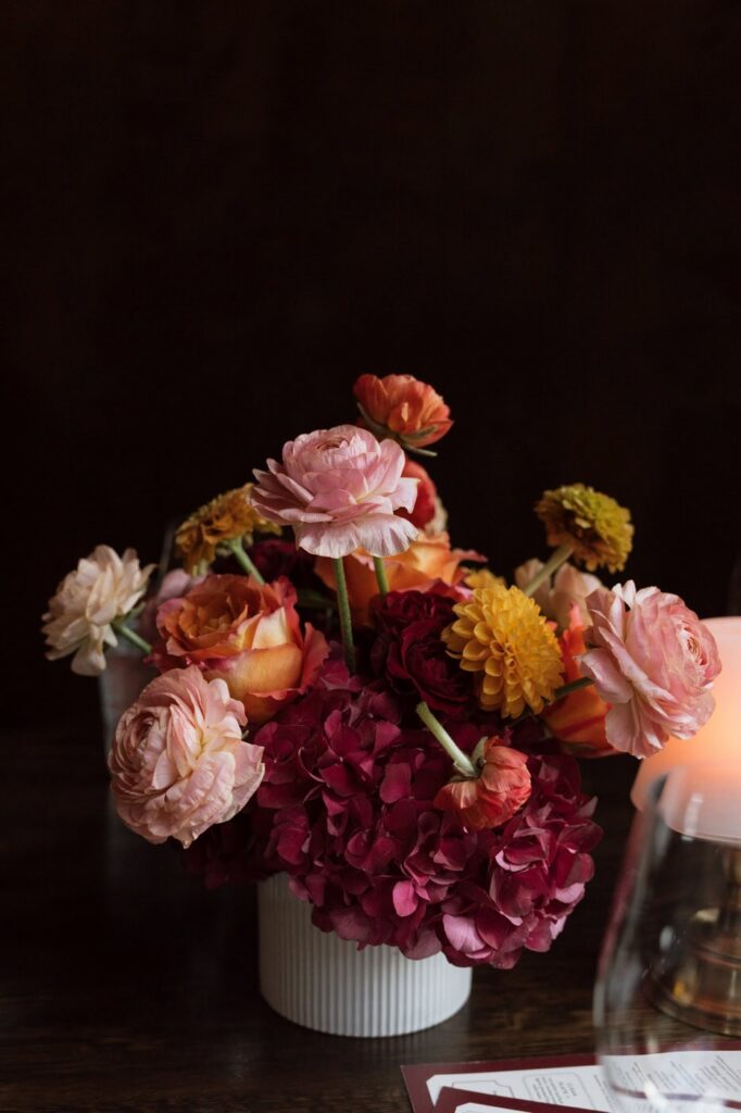 florals at wedding reception at the twelve thirty club in nashville